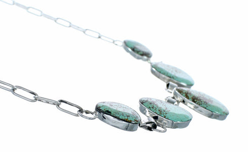 Navajo Sterling Silver Turquoise Link Necklace Earrings Set NX12612