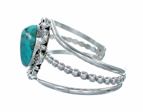 American Indian Navajo Turquoise Sterling Silver Cuff Bracelet NX12602