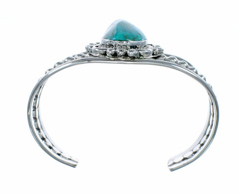 American Indian Navajo Turquoise Sterling Silver Cuff Bracelet NX12602