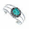 Native American Navajo Turquoise Sterling Silver Cuff Bracelet NX12603
