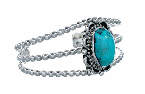 Native American Navajo Turquoise Sterling Silver Cuff Bracelet NX12604