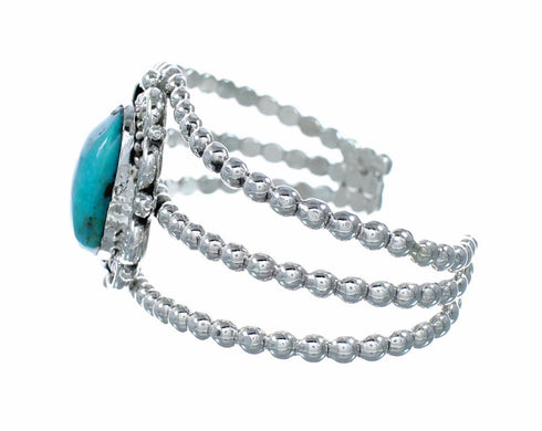 Native American Navajo Turquoise Sterling Silver Cuff Bracelet NX12604