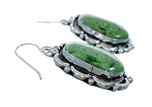 Navajo Turquoise Sterling Silver Hook Dangle Earrings Native American NX12606