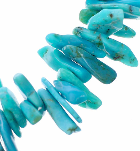 Navajo Kingman Turquoise Sterling Silver Bead Necklace NX12638