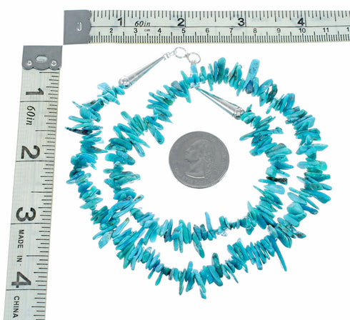 Navajo Kingman Turquoise Sterling Silver Bead Necklace NX12638