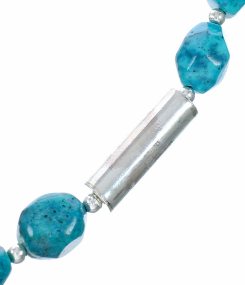 Sterling Silver Navajo Turquoise Bead Necklace NX12639