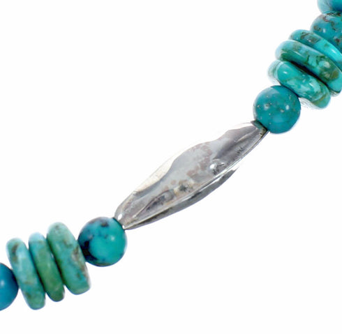Navajo Turquoise Sterling Silver Bead Necklace NX12632