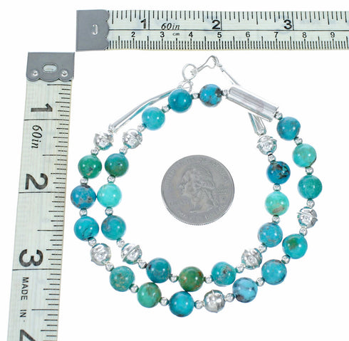 Navajo Native American Turquoise Sterling Silver Bead Necklace NX12631