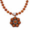 Navajo Coral Bead Sterling Silver Necklace Pendant Set NX12641