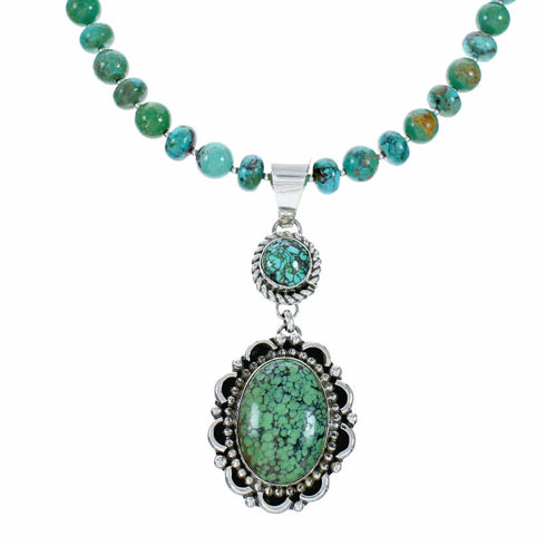 Sterling Silver Navajo Turquoise Necklace NX12646