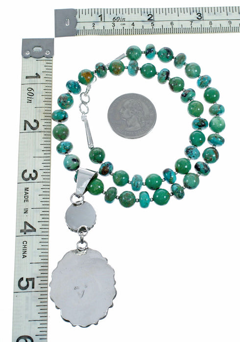 Sterling Silver Navajo Turquoise Necklace NX12646