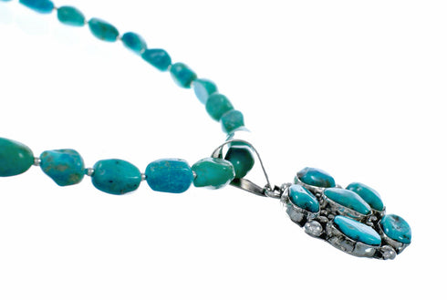 Navajo High Quality Kingman Turquoise Sterling Silver Necklace NX12648