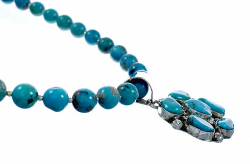 Kingman Turquoise Sterling Silver Navajo Necklace NX12649