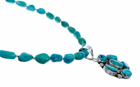 Kingman Turquoise Sterling Silver Navajo Necklace NX12651