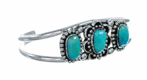 Navajo Turquoise Sterling Silver Native American Cuff Bracelet NX12619