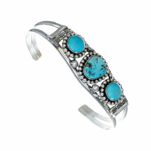 Genuine Navajo Turquoise Sterling Silver Cuff Bracelet NX12621