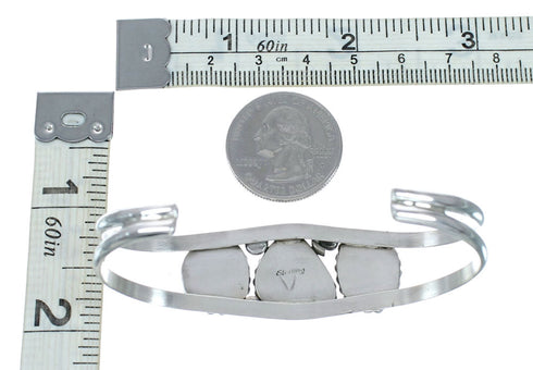 Sterling Silver Turquoise And Coral American Indian Cuff Bracelet NX12622
