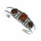 Native American Navajo Indian Sterling Silver Amber Cuff Bracelet NX12617