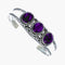 Genuine Navajo Sterling Silver Amethyst Cuff Bracelet NX12614