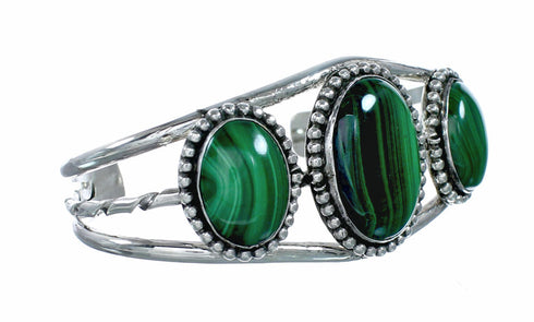 Malachite Navajo Sterling Silver Cuff Bracelet NX12633