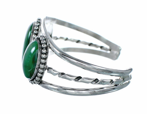 Malachite Navajo Sterling Silver Cuff Bracelet NX12633