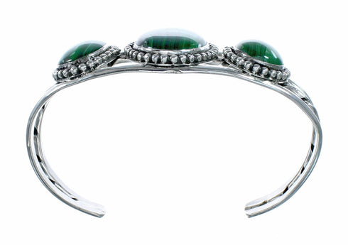 Malachite Navajo Sterling Silver Cuff Bracelet NX12633
