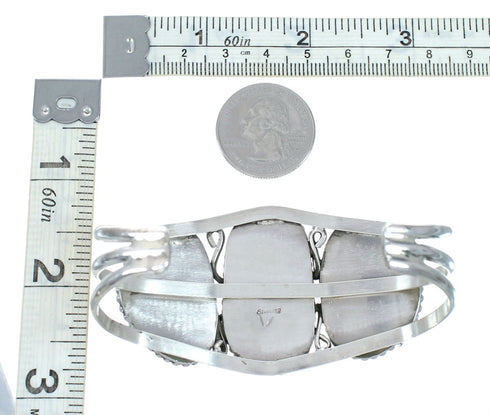 Genuine Malachite Navajo Sterling Silver Cuff Bracelet NX12634