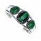 Genuine Malachite Navajo Sterling Silver Cuff Bracelet NX12634