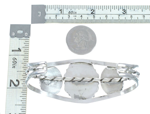 Navajo Indian Sterling Silver Mother Of Pearl Cuff Bracelet NX12624