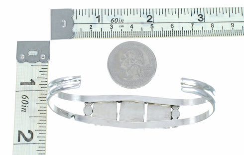 Native American Navajo Indian Sterling Silver Onyx Cuff Bracelet NX12616