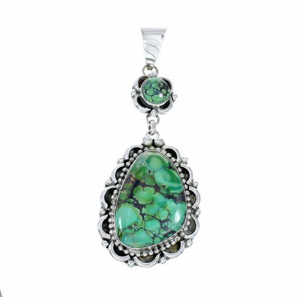 American Indian Navajo Turquoise Sterling Silver Pendant NX12627