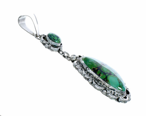 American Indian Navajo Turquoise Sterling Silver Pendant NX12627
