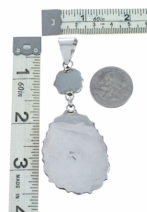 American Indian Navajo Turquoise Sterling Silver Pendant NX12627
