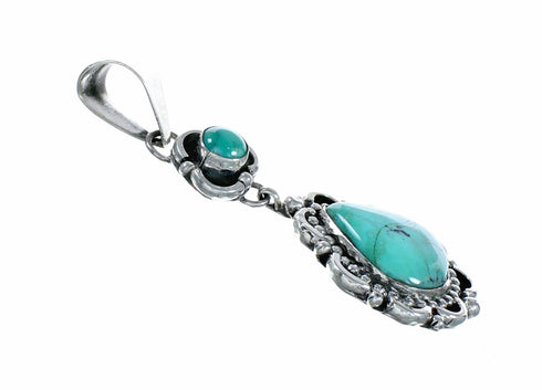 Genuine Turquoise Sterling Silver Navajo Pendant NX12625