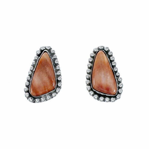 Native American Navajo Sterling Silver And Oyster Shell Post Earrings NX12628