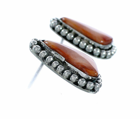 Native American Navajo Sterling Silver And Oyster Shell Post Earrings NX12628
