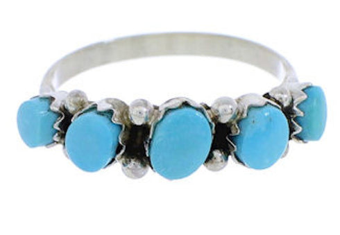 Zuni Jewlery Silver And Turquoise Ring Size 6 EX24241