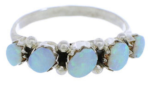 Authentic Sterling Silver Zuni Opal Ring Size 7-3/4 RX113366