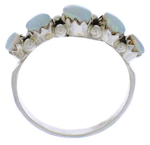 Authentic Sterling Silver Zuni Opal Ring Size 7-3/4 RX113366