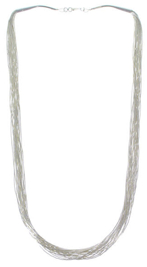 Hand Strung Liquid Sterling Silver 20 Strands 30" Necklace LS2030
