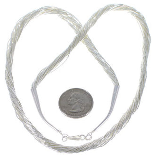 Hand Strung Liquid Sterling Silver 20 Strands 30" Necklace LS2030