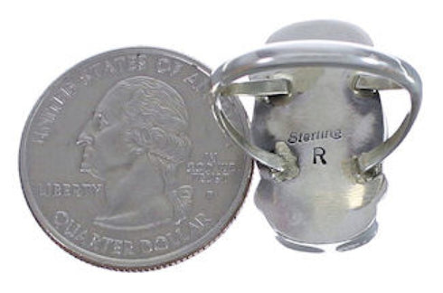 Turquoise Navajo Indian Jewelry Silver Ring Size 7-3/4 EX29833