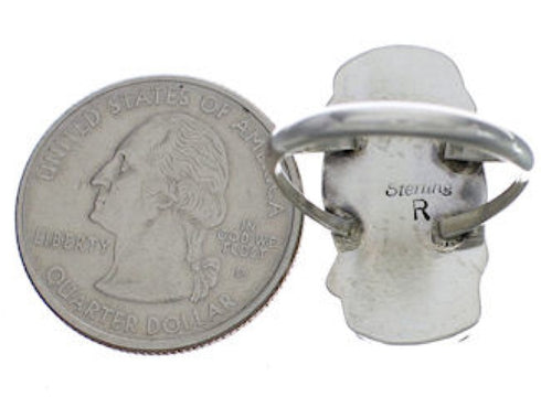 Sterling Silver Turquoise Navajo Indian Ring Size 7-3/4 EX29846