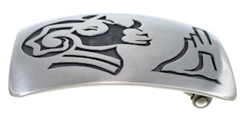 Hopi Indian George Phillips Sterling Silver Ram Belt Buckle YS62629