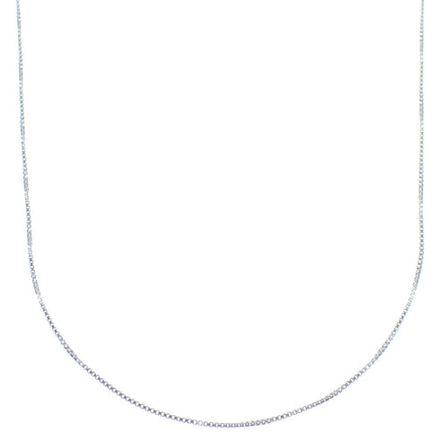Genuine Sterling Silver Italian Box Chain 18" Necklace NN20002