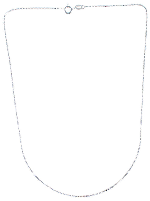 Genuine Sterling Silver Italian Box Chain 18" Necklace NN20002