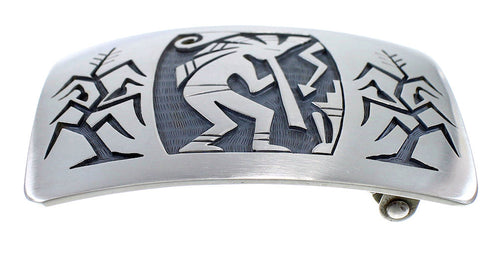 George Phillips Hopi Kokopelli Corn Stalk Silver Belt Buckle EX48136
