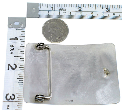 George Phillips Hopi Kokopelli Corn Stalk Silver Belt Buckle EX48136