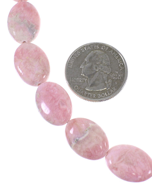 Southwestern Rhodochrosite Sterling Silver Bead Necklace TX47250