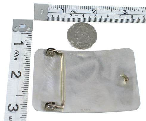 George Phillips Hopi Kokopelli Corn Stalk Silver Belt Buckle EX50333